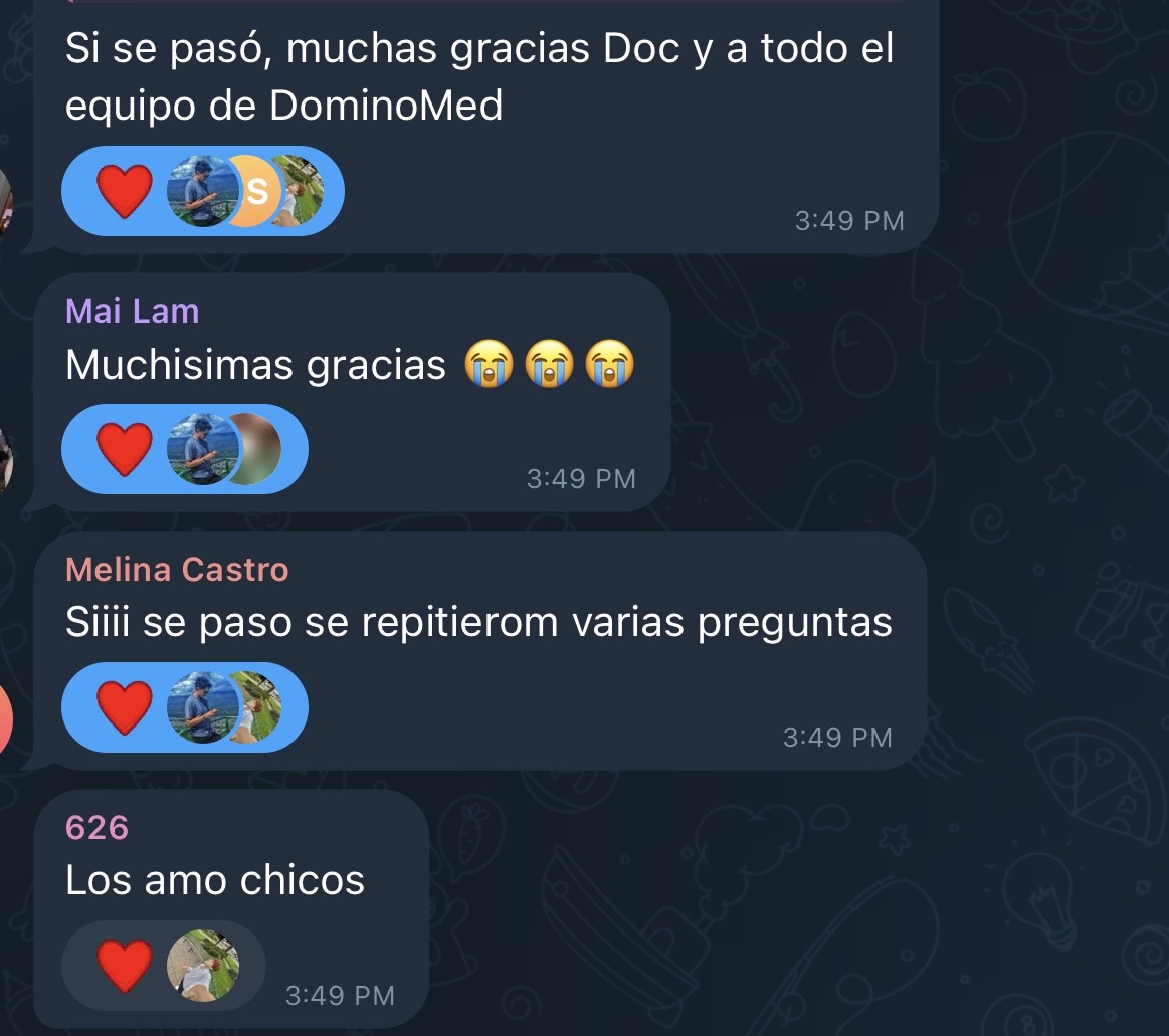 Comunidad DominoMed el día del examen CACES