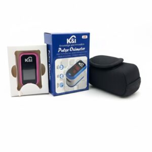 Oxímetro K&i (saturador de oxígeno) + Estuche (negro y rosado)